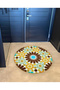 Mira Round Brown Yellow Green Patterned Woven Base Decorative Carpet 5774 - 4