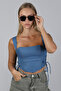 Women's Sunglasses Black Drop Frame Black Glass - 5