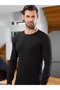 2 Pieces Long Sleeve Fit Fit Zero Collar Men's Undershirt (T-Shirt) 92% Cotton 8% Lycra