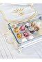 Silver Plated Serving Rack Rectangular Glass with Sandy Texture Cover No2 - 4