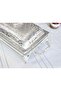 Silver Plated Serving Rack Rectangular Glass with Sandy Texture Cover No2 - 7