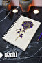 Rose Themed Wooden Cover Notebook - Lined Notebook - Agenda - School Notebook (A5 - 120 Pages)