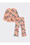 Crew Neck Long Sleeve Minnie Mouse Printed Baby Girl Sweatshirt and Tights 2-Piece Set