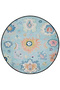 Blue Theme Ethnic Motif Patterned Round Woven Base Vintage Decorative Carpet 6123 - 3