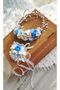 Mother's Maternity Crown and Bracelet with Blue Dried Flowers (Pregnant Maternity Set)