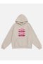 Women's Pink Cars Printed Hooded Fleece Oversize Sweatshirt