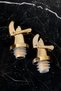 Set of 4 Glass Oil Bottles with Wooden Stand and Gold Lock Head for Sunflower Oil, Olive Oil, Vinegar, Pomegranate Syrup 500 ml - 4