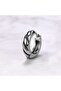 Striped Modern Ring Design Stainless & Tarnish Resistant 316L Steel Unisex Earrings - 3