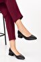 Women's Black Short Heeled Shoes 3 Cm - 2
