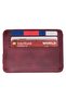 Men's Leather Card Holder Wallet, Handmade and Slim Design, Credit Card Holder Wallet, Burgundy. - 5