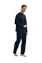 U.S. Polo Assn. 18837 Men's Navy Blue Long Sleeve Patchwork Combed Cotton Single Jersey Pajama Set - 2