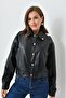 Siyah Oversize Bomber Ceket - 4
