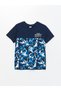 Lcw Kids Navy Blue Crew Neck Printed Short Sleeve Boys' T-Shirt (S4)