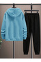 Trendy Clothing Hooded Kangaroo Pocket Cotton Men's Tracksuit Set Large Sizes - 2