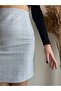 Women's Checkered Gray Mini Skirt - 4