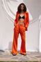 Oversize Linen Blazer Jacket Orange - 3
