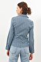 Blue Pleat Detailed Double Breasted Striped Shirt - 6