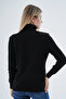 Women's Black 100% Organic Cotton Turtleneck Sweater Trist-6103 - 5