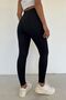 Women's Black Ribbed Extra High Waist Lifting Tights - 6