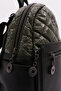 Khaki Patent Leather Wrinkled Backpack - Zipper, Women'S, 1262856 - 4