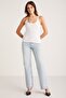 Barry Women's Regular Fit Regular Fit Cotton Lace Detailed Thin Strap Hollow Collar White Tank Top - 2