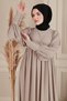 Shirred Robadan Buttoned Front Viscose Fabric Tesseture Clothing Mother Dress Prayer Dress - 7