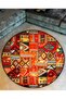Mira Round Multicolor Patchwork Ethnic Pattern Woven Base Modern Decorative Carpet 5792 - 3