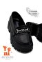 Buckle High and Light Sole Girls School Shoes Black