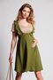 SCARLETT Straps Frilly Comfortable Khaki Maternity Salopet Skirt - 2