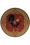 Claret Red Theme Rooster Patterned Round Woven Base Vintage Decorative Carpet 6132 - 3