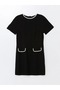 Lcw Vision Women's Black Crew Neck Short Sleeve Dress - 5