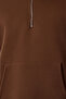 Kahverengi Oversize/Geniş Kesim Fermuarlı Kapüşonlu İçi Polarlı Basic Sweatshirt TMNAW25SW00050 - 3