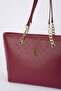 Women's Print Claret Red Shoulder Bag 05PO22Y1546 - 6