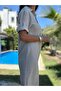 Beige Polo Neck Midi Dress - 3