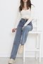 Penolope Women's High Waist Wide Leg Jean Palazzo Pants Jeans Women's Ice Blue - 11879 - 5