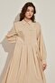 Pleated Detailed Dress - CREAM - 6