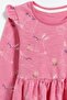 100% Cotton Rabbit Printed Ruffle Drawstring Detailed Girl's Dress - Pink - 2