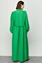 Ruffle Detailed Collared Dress - Benetton Green - 6
