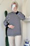 Ma152 Model Striped Navy Blue Tunic - 2