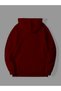3 Thread Family Chart Printed Red Kangaroo Pocket Hooded Sweatshirt Hoodie - 2