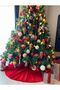 Christmas Pine Tree Cover 150 cm Red Round Fluffy Luxury - 3