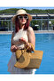 Jute Decorative Zippered 2-Piece Bag Bohemian Style Wallet, Washable, Zippered Bag, Women's Bag