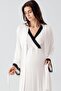 Long Sleeve Lycra Viscose Maternity Nightgown Dressing Gown Set - 4