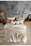 Taupe-Colored 4-Layer Multi Muslin 100% Cotton Double Bed Bedspread/Piqué 230x250 Cm King Size