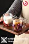 Double Walled 250ml Glass Mug with Handle Set of 2 - Floral - 8