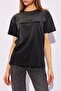Maison M. Reverse Logo Loose Fit Black Tshirt - 7