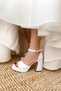 Women's Bride Bridal Wedding Wedding Shoes Matte Leather Platform Single Band High Heeled Shoes - 4