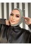 Women's Hijab Mint Green Snap Neck Collar Hijap Bonnet Model Scarf Shawl 01 Organic001 - 2