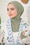 Women's Hijab Mint Snap-Fast Neck Collar Hijab Bonnet Model Scarf Shawl 01