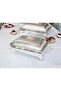 Silver Plated Serving Rack Rectangular Glass with Sandy Texture Cover No2 - 3